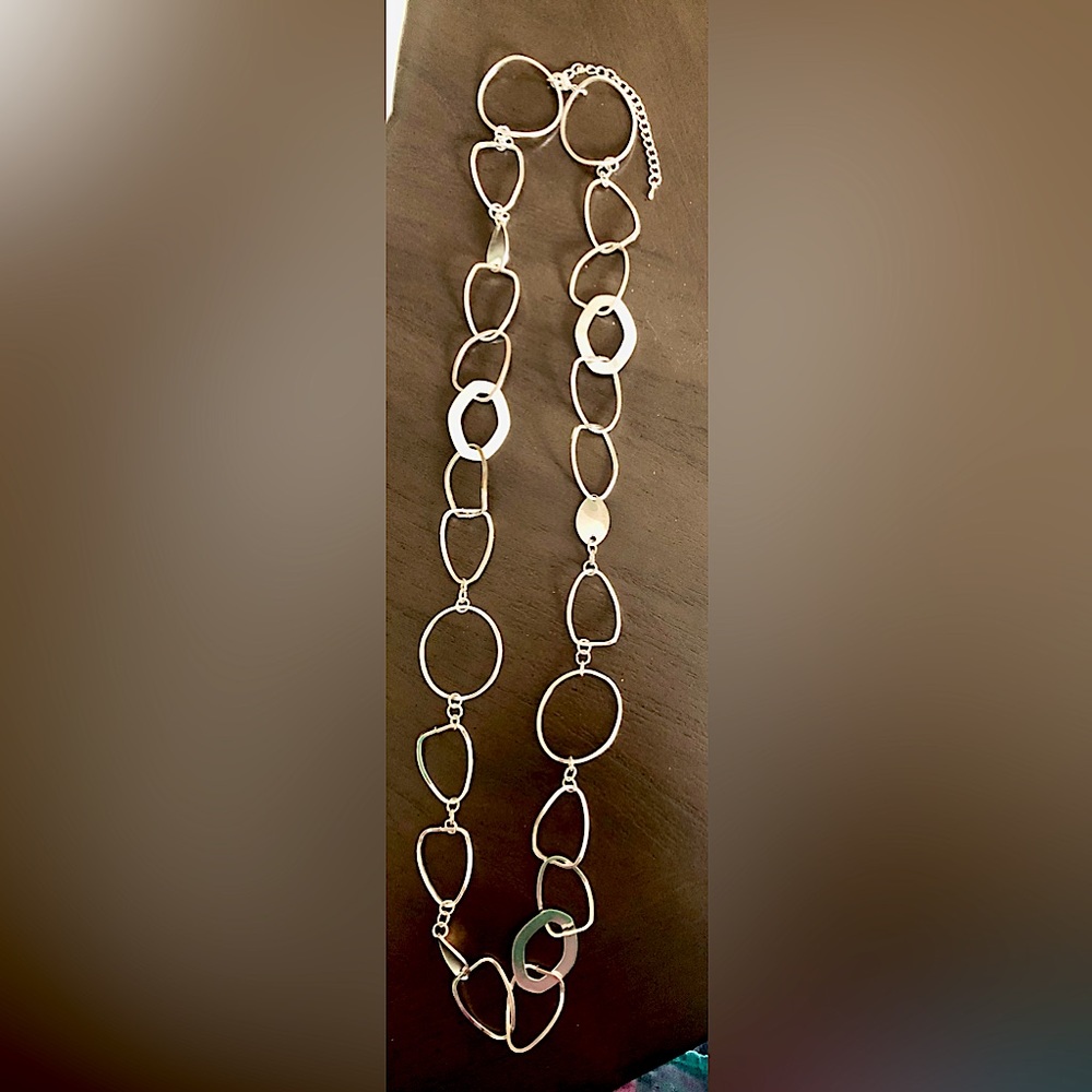 Silvery chain necklace 15” drop